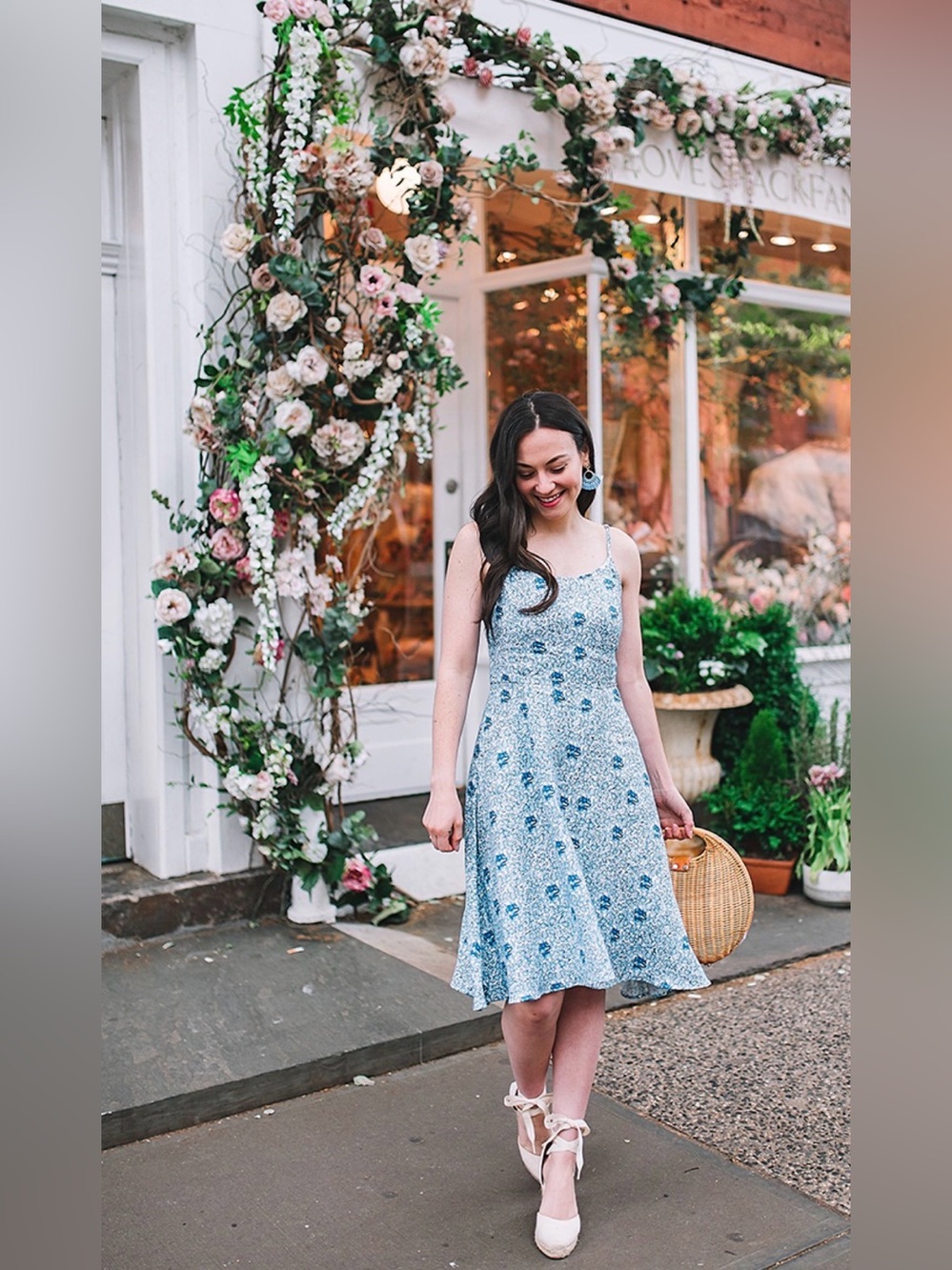 NWT Tuckernuck Fleur Iris Dragon Dress Light Blue Floral Sundress   Dress